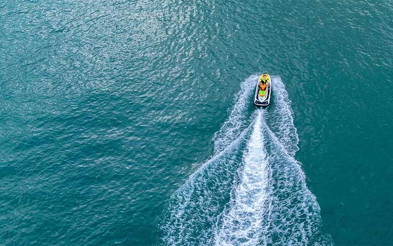Jet ski on blue waters